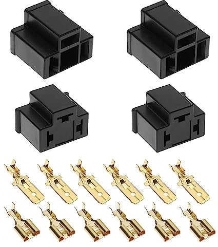 ECSiNG 4pcs H4 Phare Connecteur Remplacement H4 Ampoule Support de Réparation Connecteur Prise 3 Broches Femelle et Mâle Connecteur Prise Voiture Accessoires