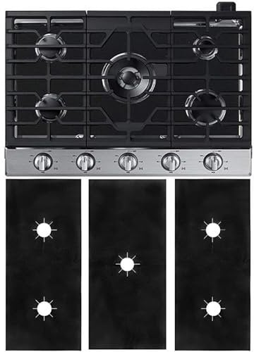 IIF Gas Stove Burner Covers Universal Gas Stove Protectors, 5 Holes Protectors Reusable Heat Resistance Gas Range Non-Stick Washable Stove Top Protectors Liners Fast Clean Kitchen Cooking
