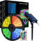 MIWATT 10meter 5050 RGB Solar Lichtleiste, Solarbetriebene Phantom Auto Farbwechsel Lichtleiste, IP67 Wasserdicht, Baum Dach Weihnachten Hochzeit Party Pool Dekoration Lichtleiste … …