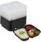 Relaxdays Meal Prep Container en Lot de 24, 3 Compartiments, Boite adaptée au Micro-Ondes, réutilisable, Plastique, Noir