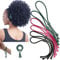 WOOXDYUK Lot de 6 élastiques à cheveux réglables pour cheveux épais et naturels, sans danger pour les supports de queue de cheval, faciles à utiliser (vert, rose, noir)