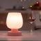 ONEWISH Touch Bedside Table Lamp - Modern Small Lamp for Bedroom Living Room Nightstand, Desk lamp with White Opal Glass Lamp Shade, Warm LED Bulb Included, 3 Way Dimmable, Simple Design Pink