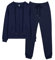 REORIA Damen Trainingsanzüge Warm Baumwolle Hausanzug Dicker Jogginganzug Set Langarmes Activewear Workout Set Sport Outfit Kapuzenpullover und lange Hose Marineblau M