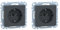 Schneider Electric Merten MEG2301-0414 Schuko Steckdose, Steckklemmen, Schutzkontaktsteckdose, System M, Anthrazit, Made in Germany, Standard, Standard (Packung mit 2)