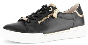 Gabor Damen Low-Top Sneaker, Frauen Halbschuhe,straßenschuhe,Strassenschuhe,Sportschuhe,Freizeitschuhe,Turnschuhe,schwarz/Gold,38 EU / 5 UK