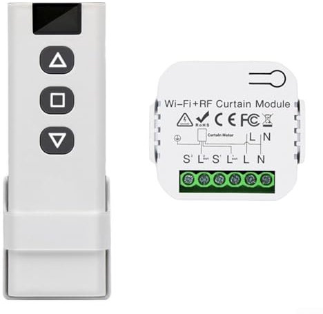 Kit de commande de volet roulant sans fil pour volets roulants, interrupteur de commande de moteur pour stores/auvents, télécommande + module récepteur, jusqu'à 100 mètres