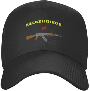 KWQDOZF Ak 47 Kalaschnikow Vintage Russische Gun2 Baseballkappe für Männer Frauen verstellbare Klassische Papa-Mütze Trucker-Kappe für Laufen Outdoor-Aktivitäten