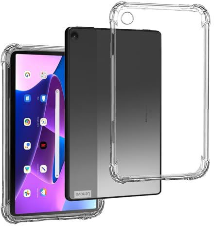 REY Funda Anti-Shock Gel Transparente para Lenovo Tab M10 3ª Gen 10,1, Ultra Fina 0,33mm, Esquinas Reforzadas, Silicona TPU de Alta Resistencia y Flexibilidad