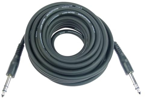 Adam Hall 1 x K3BVV0600ECO - 6 m Stereo 6,3 mm Klinkekabel Patchkabel symmetrisch TRS 3 pol male schwarz, 3 Star Serie