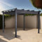 Rattan park Pergola für den Außenbereich, Metall, mit einziehbarem Dach, große Gartenpergola mit Sonnendach, grau, 98 % UV-Schutz, 3 m x 4 m