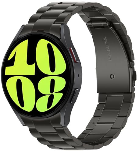 Anlinser No Gap Straps Compatible with Samsung Galaxy Watch 7/6 Strap 44mm 40mm, 20mm Metal Band Designed for Galaxy Watch FE/Watch 6 Classic 47mm 43mm/Watch 5/5 Pro/Watch 4/4 Classic, Graphite