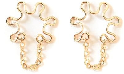 Fake Kette Brustwarze Ringe Nipple Piercing für Frauen Körper Piercing Schmuck Clip auf nicht durchbohrt topless Bikini 2pcs (13 mm, Gold)