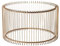 Baroni Home Table Basse Cylindrique en Métal Doré et Verre, Design de Table de Salon et de Chambre à Coucher, Taille Large, 35,5x60 cm