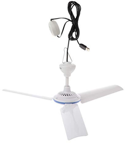 Glanhbnol Tragbare 3-Blatt USB Deckenventilatoren Mit 300 cm Verlängerungskabel 2 Geschwindigkeits Hängeventilatoren Mit Schaltern Für Den Und Außenbereich