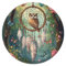 Mexpekil Petit tapis de souris rond avec base en caoutchouc antidérapant, motif attrape-rêves, hibou, forêt, 20,3 cm