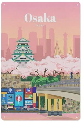 BEAYODKP Peinture par Numero，Osaka, Japon，avec pinceaux et pigments acryliques Peinture sur Toile pour Adultes et débutants(20x30cm-AE55