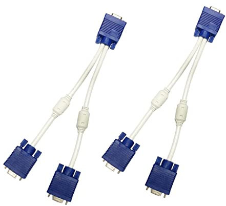 jojofuny Cavo Vga Splitter Maschio a Doppia Femmina 0, 2 Pezzi