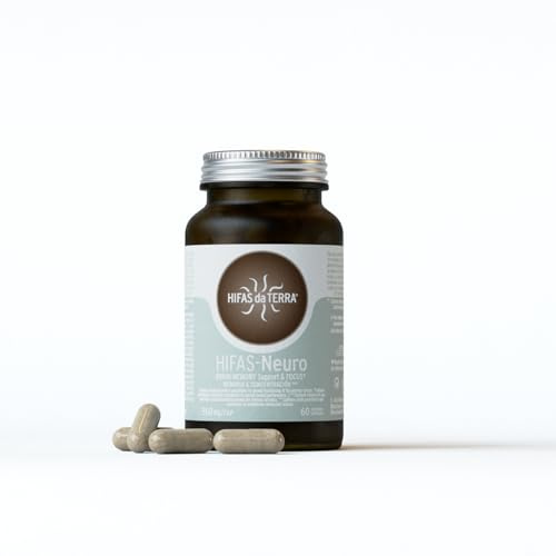 HIFAS DA TERRA - HIFAS-Neuro Reine Pilz Extrakte aus Löwenmähne und Chaga, mit Vitamine B6 und B12, Vitalpilze Konzentration und Gedächtnis Kapseln - Dose 60 Kapseln