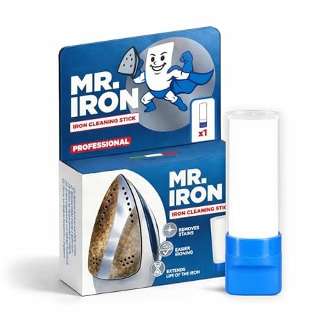 Mr. Iron Stick Pulisci Ferro da Stiro Universale, Made in Italy. Rimuove Incrostazioni, Calcare, Amido e Sporco dalla Piastra. Perfetto per Tutti i Ferri, Facile da Usare, Sicuro