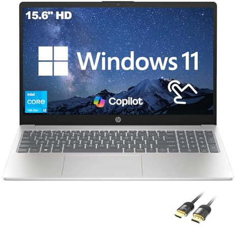 HP 2025 New 15.6 HD Touchscreen Laptop, Intel i3-1315U, 64GB RAM, 1TB SSD, AI Copilot, PDG HDMI Cable, US Version KB, For Business & Student, Windows 11