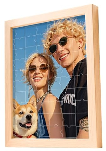 LANZOL Personalisiertes Puzzle, individuelles Foto mit Rahmen, 70 Teile, Haustiere, Portraits, Landschaften, Bild-Ideen, Geschenke für Familie, Freunde, geliebte Familie (horizontal 20 x 15 cm)