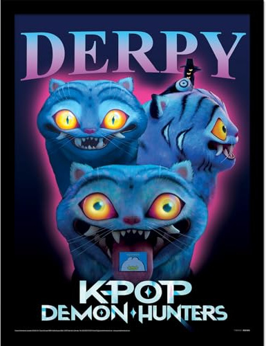 Pyramid International K-Pop Demon Hunters (Derpy) 30cm x 40cm Framed Collector Print – Fun Anime Style K-Pop Wall Poster for Fans and Collectors