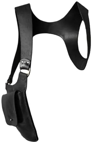 Xweptuy Shoulder Holsters PU Leather Shoulder Holsters Adjustable for Concealed Carry Single Pouch for Men Cosplay Steampunk Parties