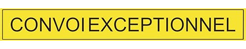 Panneau Magnétique Convoi Exceptionnel – Jaune Réfléchissant Haute Visibilité – Signalisation Véhicule – Fond Jaune + Texte Noir – Conforme réglementation – 110x40 ou 190x25 cm
