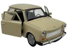 Dromader Welly Modellauto Trabant Trabi P 601 DDR Oldtimer Fahrzeug Miniatur Auto Maßstab 1:39 beige