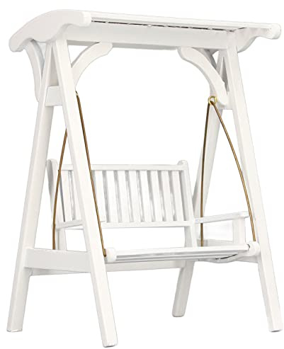 ZenithAur Sedia Altalena per Casa delle Bambole con Facile Azione Oscillante per Scene del Giardino della Casa delle Bambole, Un Mobile in Miniatura in Scala 1:12 per Giochi di