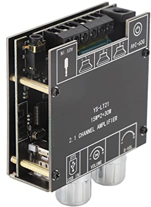 Generic YS Audio Bluetooth 5.1 Amplifier Board, 2.1 Channel 15W 15W 30W Bass AUX USB Sound Card APP Control, with Overheat Overcurrent Short Circuit Protection, for IOS Passive Speakers