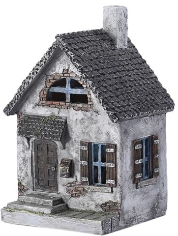 MUELODSIC Feenhaus Garten aus Kunstharz als Gartendekoration und Miniaturhaus mit Realistischem Design für Balkon und Garten als Einzigartiges Gartenornament
