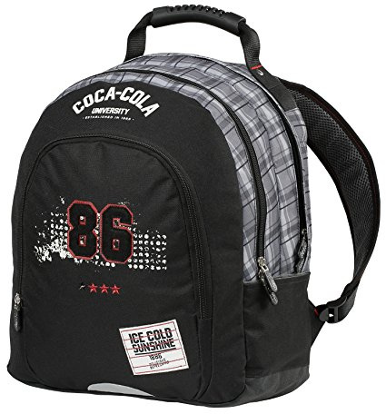 Coca-Cola Kinder-Rucksack, 2 Fächer, Schwarz