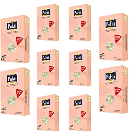 Pufai Filtres à Cigarettes Ultra Minces compatibles 5 mm 6 mm 250 pièces 10 boîtes Rose