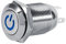 Keenso 12mm 3V Auto Power Metall Druckschalter wasserdicht LED selbstsichernde Rast Druckknopf Schalter 1NO1NC(blau)