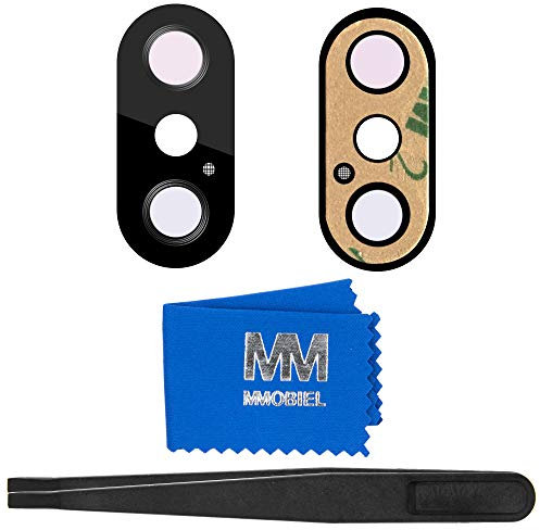 MMOBIEL Lentille en Verre pour Caméra Arrière Compatible avec iPhone X - 5.8 inch - 2017 Vitre Appareil Photo avec Double Face Adhésif Pincettes et Chiffon Inclus