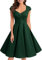 Bbonlinedress Women's Vintage 1950s cap Sleeve Rockabilly Cocktail Dress Multi-Colored Dark Green 2XL