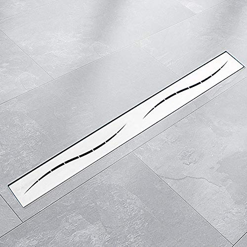 BITUXX® Edelstahl Duschrinnen Ablaufrinnen Bodenablauf Duschrinne Duschablauf Streifen (80cm)