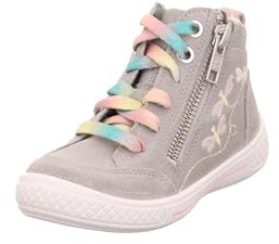 Superfit Mädchen Tensy Sneaker, Hellgrau Rosa 2510, 33 EU
