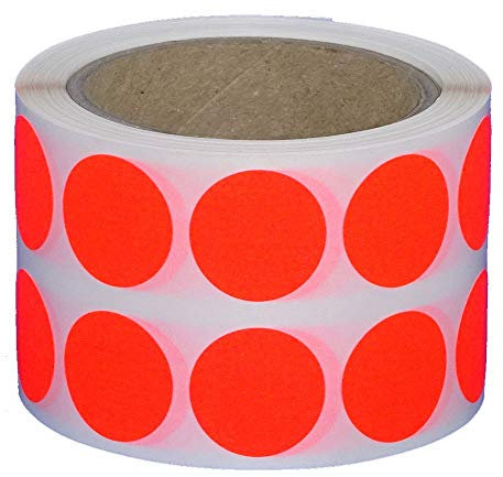 Markierungspunkte/Klebepunkte auf Rolle - Ø 20 mm - 1.000 Stück (Leuchtrot)