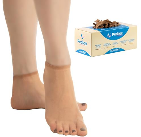 Pedsox, 100 Stück Einweg-Hygienesocken zum Testen von Schuhen, Comfort Line, Unisex, Einheitsgröße, Nude