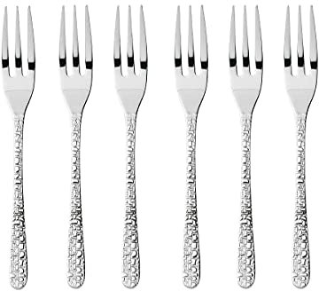 Sambonet 52565A55 Venezia - Set di Forchette da dessert monoblocco in acciaio inox 18/10, 6 pezzi