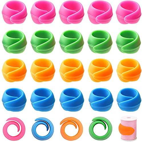YMDZ 24 Stück Spulenfaden Halter Gewinde Spule Huggers Silikon Clip Spulen Halter Nähmaschine Zubehör Garnrollenschoner (4 Mehrere Farben)