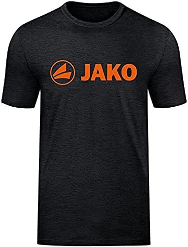JAKO Kinder T-Shirt Promo, Schwarz-Meliert/Neonorange, 116