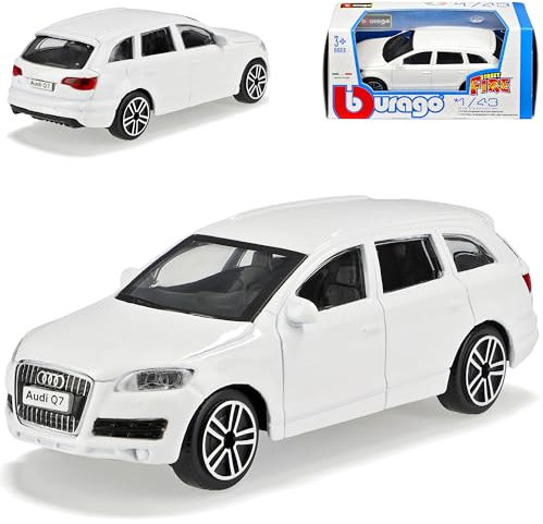 A*u*d*i Q7 SUV Ab 2005 Weiss 1/43 Burago Modell Auto mit individiuellem Wunschkennzeichen