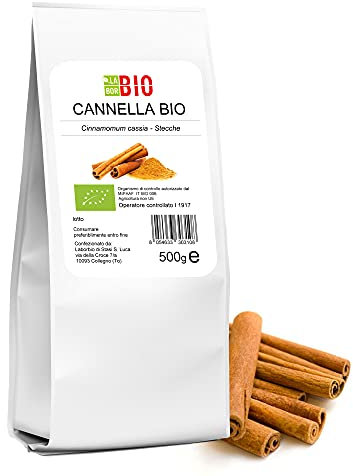 Cannella in stecche Bio 500 g - 100% Naturale Vegan senza conservanti uso in cucina - LaborBio