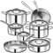 LEGEND COOKWARE Stainless Steel Cookware Set | 5 Ply 14-Piece Pot and Pan Set Induction Compatible, Non-Toxic | Best Heavy Duty 18/8 Full Clad Construction | Oven Safe Even Heating PFOA PTFE PFOS Free