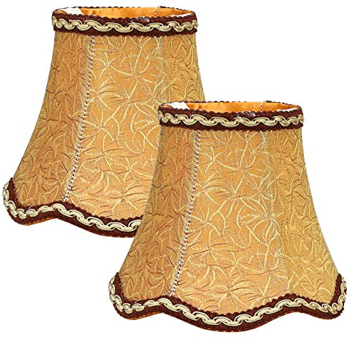 Lampenschirme 2er Set E14 E27 Kerzenbirnen für Kronleuchter Pendellampe Wandleuchte Hängelampe Lampenschirm Braun