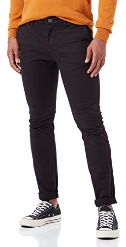 TOM TAILOR Herren Chino Hose mit Stretch 1032870, 29999 - Black, 32W / 32L