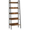 VASAGLE Bücherregal, Leiterregal 5 Ebenen, schmales Regal, offenes Standregal für Arbeitszimmer, Wohnzimmer, Schlafzimmer, Küche, Industrie-Design, vintagebraun-schwarz LLS067B01